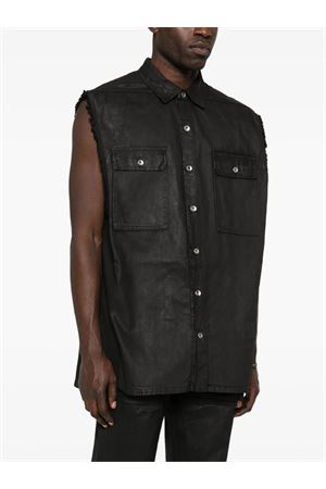 Black cotton denim waistcoat RICK OWENS DRKSHDW | DU01F4764DBK09
